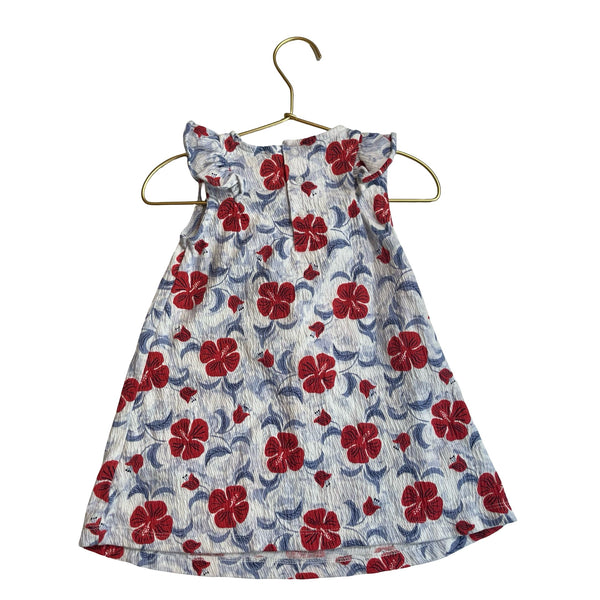 Carter's Ivory, Blue & Red Floral Sleeveless Dress - Size 18 Months - Bounce Mkt