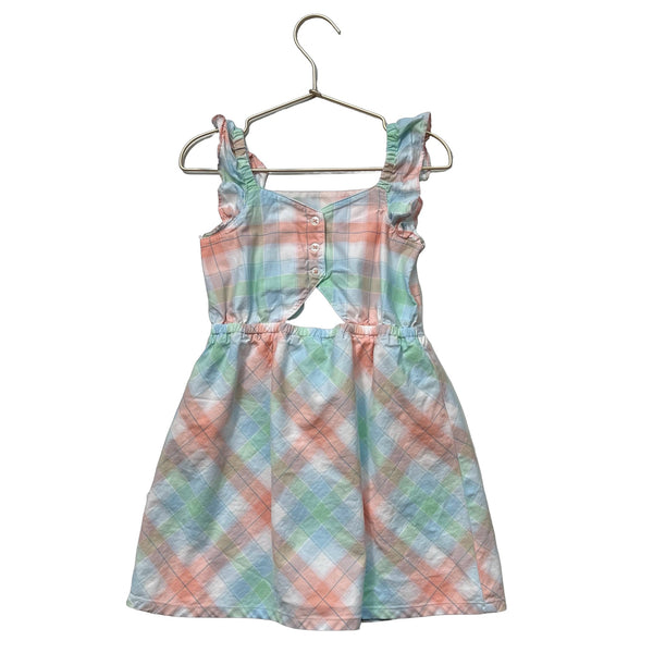 Carter's Light Blue, Peach & Green Plaid Sleeveless Dress - Size 4 - Bounce Mkt