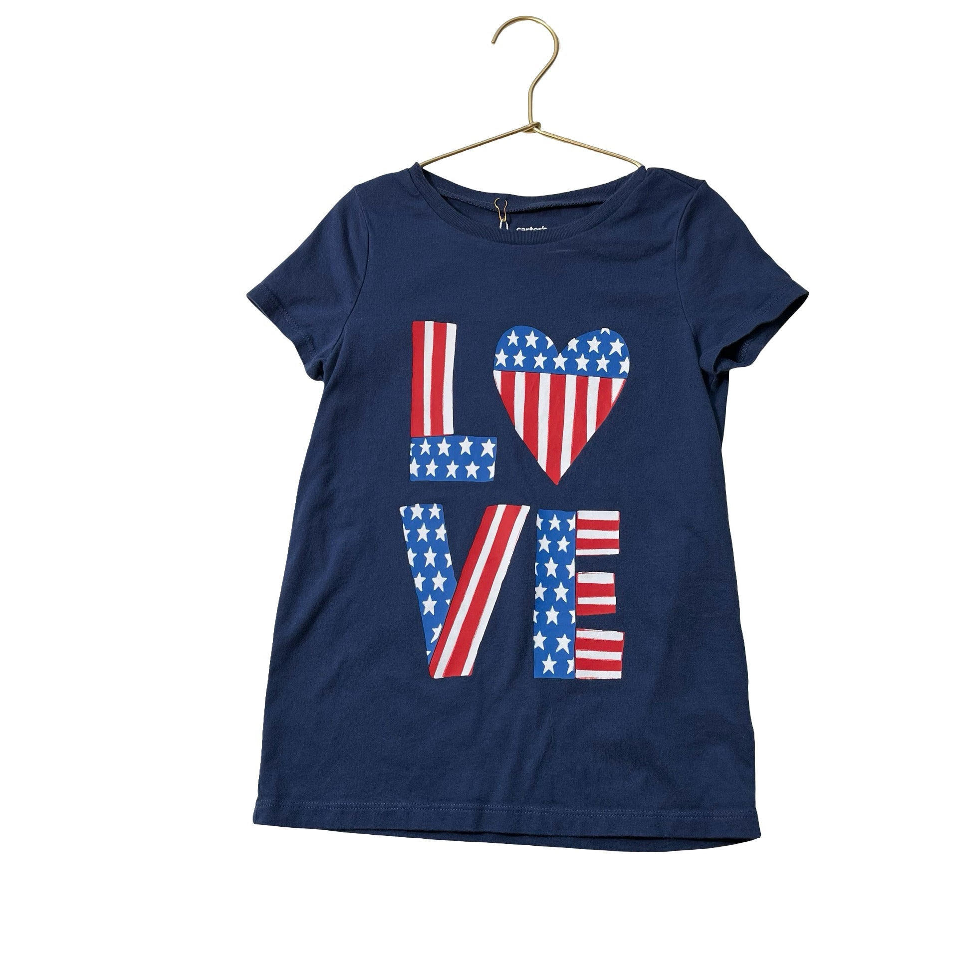 Carter's Navy Stars & Stripes 'LOVE' Tee - Size 8 - Bounce Mkt