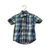 Carter's Navy, Teal & Ivory Plaid Short Sleeve Button Down Shirt - Size 2 - Bounce Mkt
