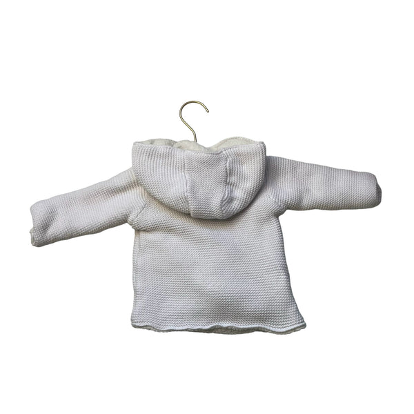 Carter's White Sherpa Lined Hooded Cardidan - Size 12 Mo - Bounce Mkt