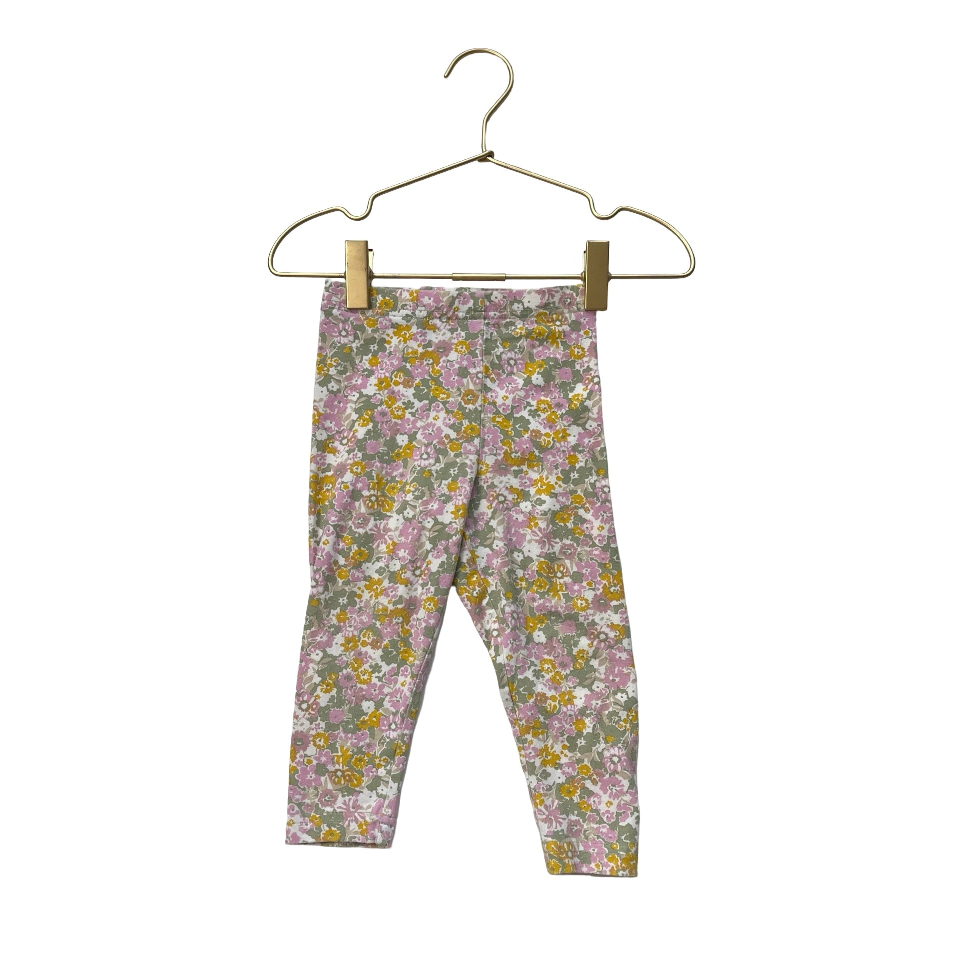 Carter's Yellow, Green, Ivory, Lavender Floral Leggings - Size 18 Mo - Bounce Mkt