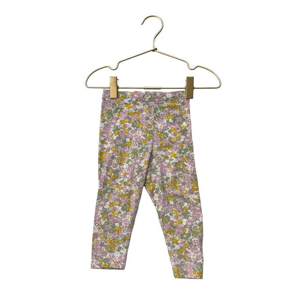 Carter's Yellow, Green, Ivory, Lavender Floral Leggings - Size 18 Mo - Bounce Mkt