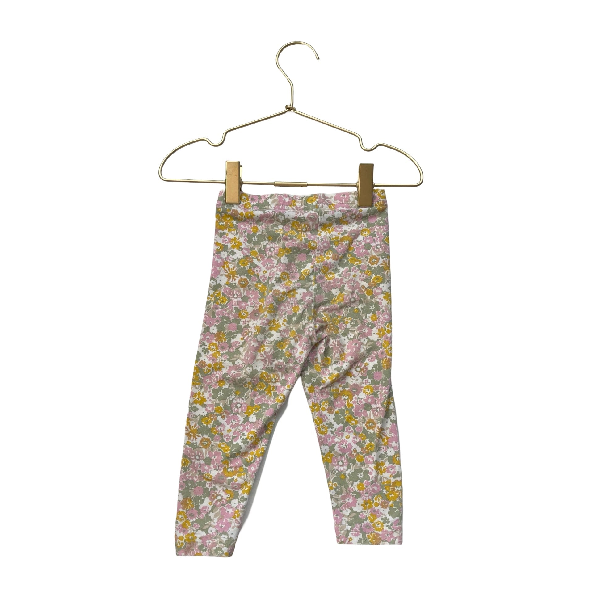 Carter's Yellow, Green, Ivory, Lavender Floral Leggings - Size 18 Mo - Bounce Mkt