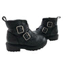 Cat & Jack Black Faux Leather Buckle Ankle Boots - Size 6 - Bounce Mkt