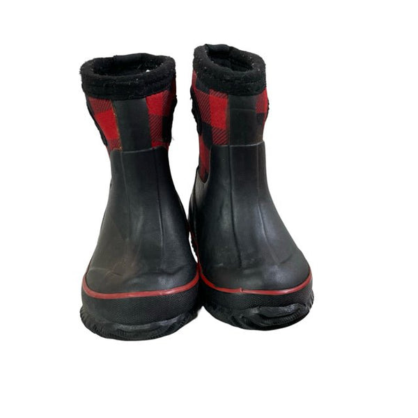 Cat & Jack Black & Red Plaid Waterproof Boots - Size 5 - 6 - Bounce Mkt