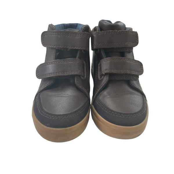 Cat & Jack Brown Faux Leather Velcro Ankle - Boots - Size 7 - Bounce Mkt