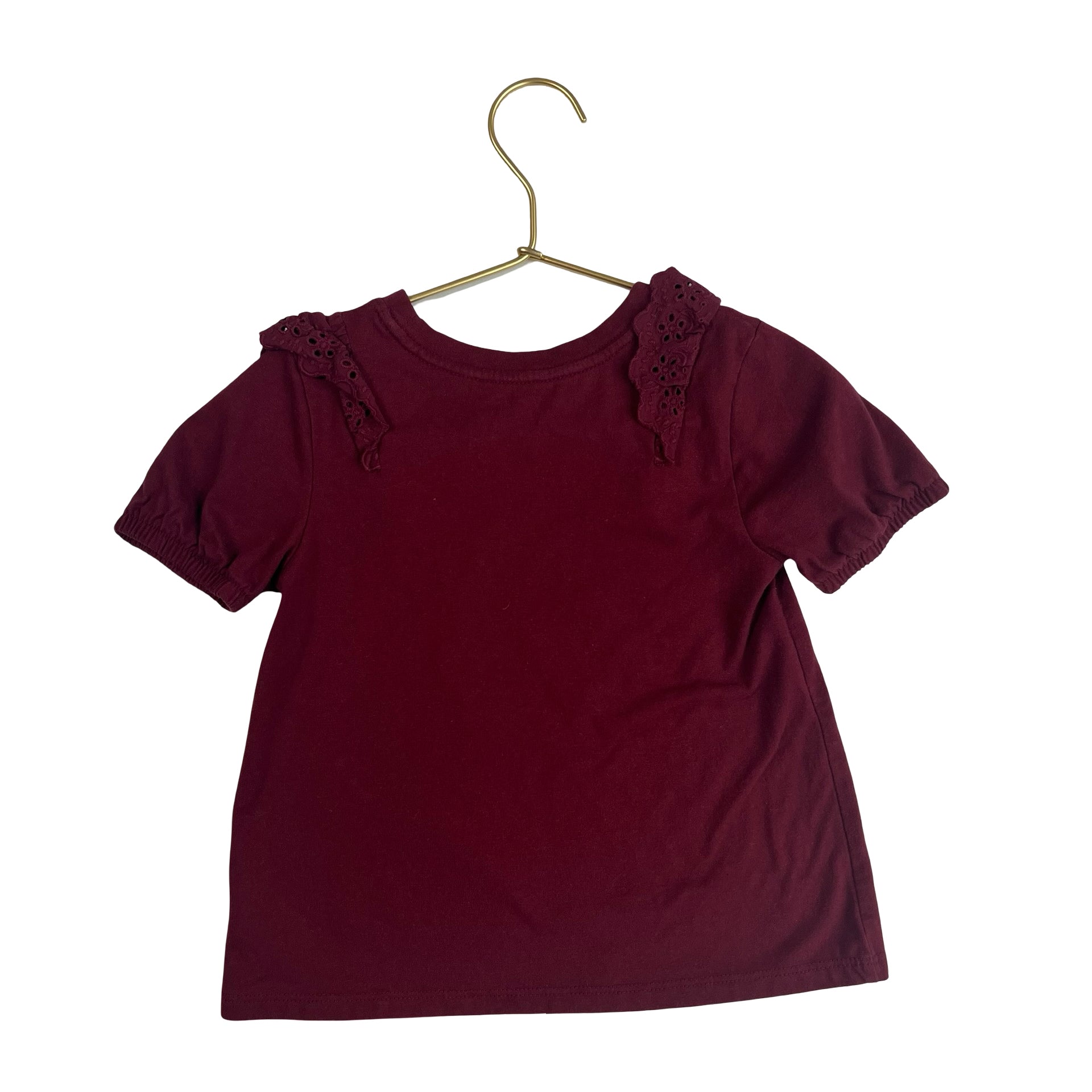 Cat & Jack Burgundy Ruffle Tee - Size 4T - Bounce Mkt