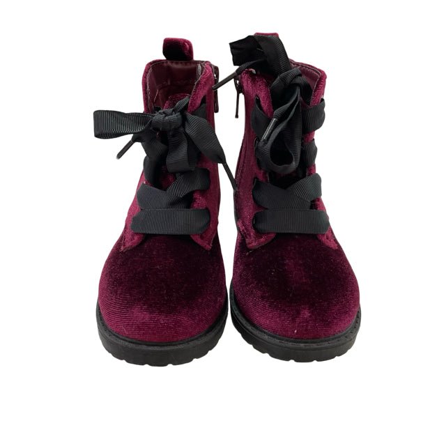 Cat & Jack Burgundy Velvet Boots - Size 8 - Bounce Mkt