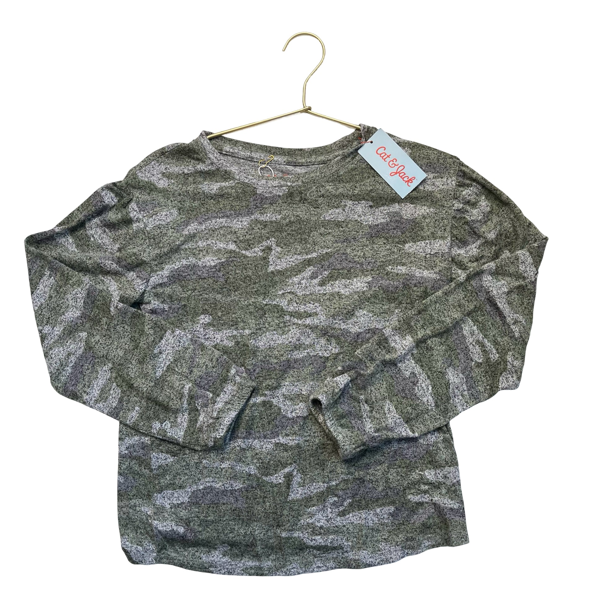Cat & Jack Green Camo Knit Top with Tags - Size L 10 - 12 - Bounce Mkt