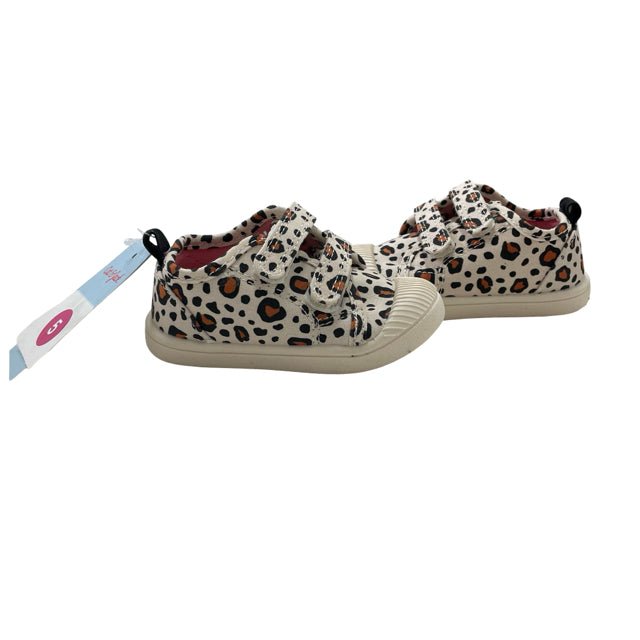 Cat & Jack Leopard Print Velcro Sneakers with Tags - Size 5 - Bounce Mkt