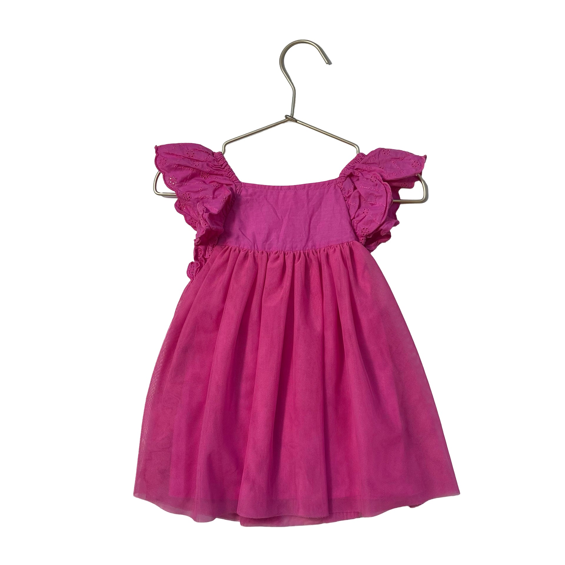 Cat & Jack Pink Eyelet & Tulle Dress - 12 Mo - Bounce Mkt