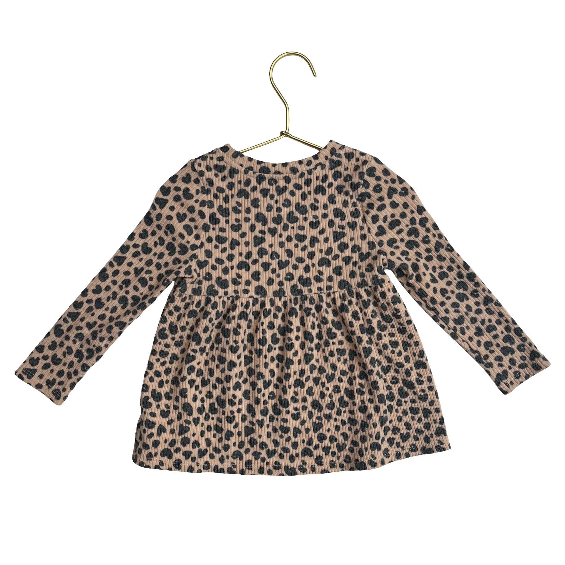 Cat & Jack Tan & Black Leopard Print Ribbed Shirt - Size 2T - Bounce Mkt
