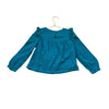 Cat & Jack Teal Textured Long Sleeve Blouse - Size XS 4/5 - Bounce Mkt