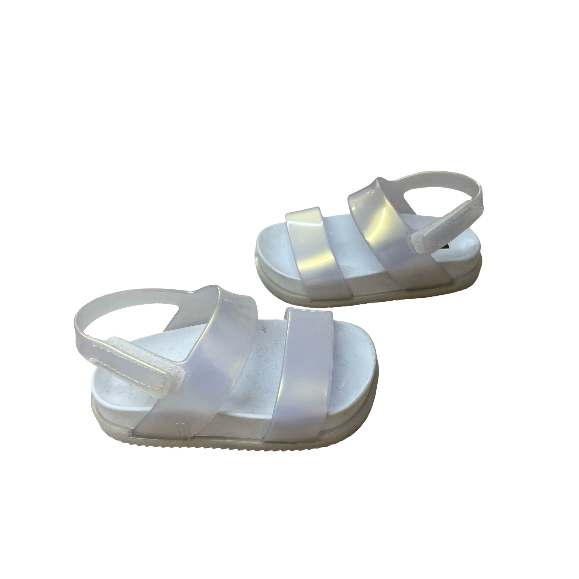 Mini Melissa Silver Iridescent Sandals - Size 5