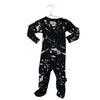 Nununu Black & White Splatter Print Distressed Footed One-Piece - Size 6-12 Mo