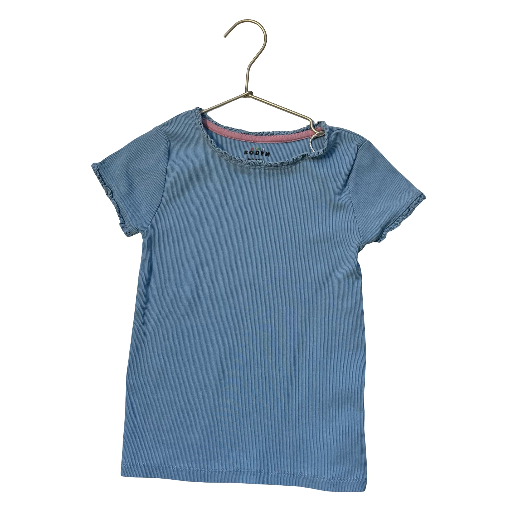 Mini Boden Light Blue Ribbed T-Shirt - Size 8-9Y
