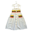 Piupiuchick Ivory, Yellow, Green, Orange Striped Dress - Size 6Y