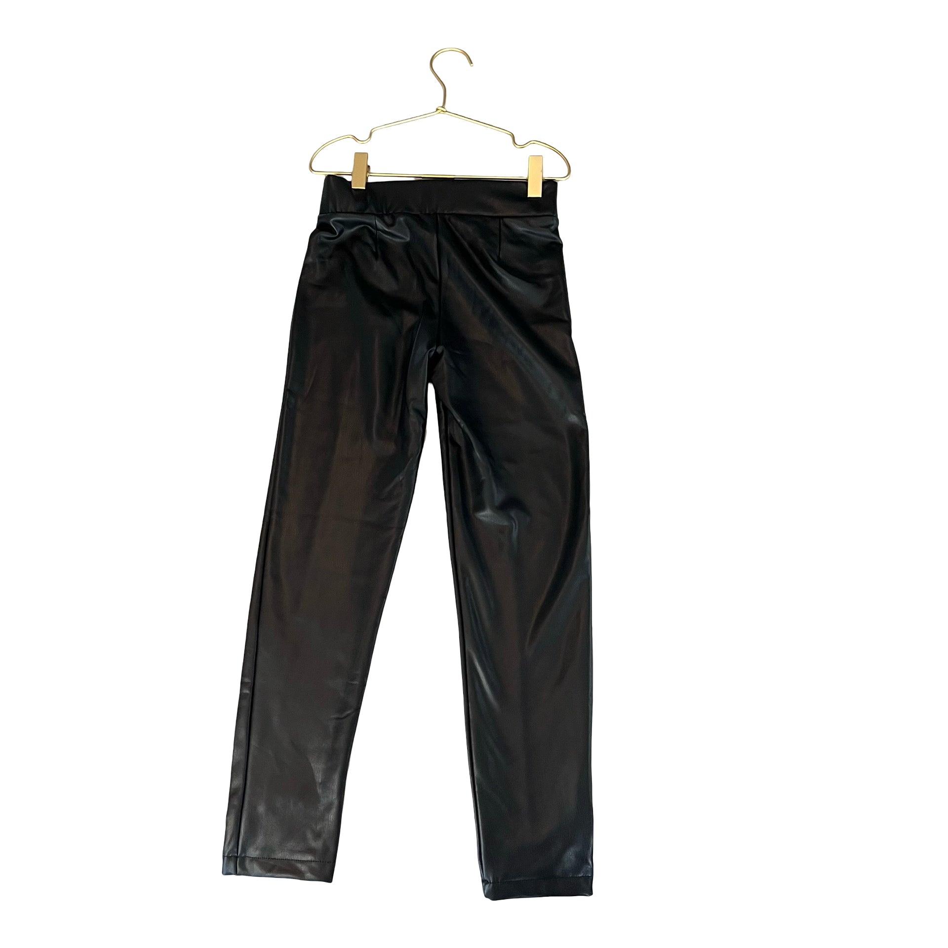 Mayoral Black Faux Leather Leggings - Size 10