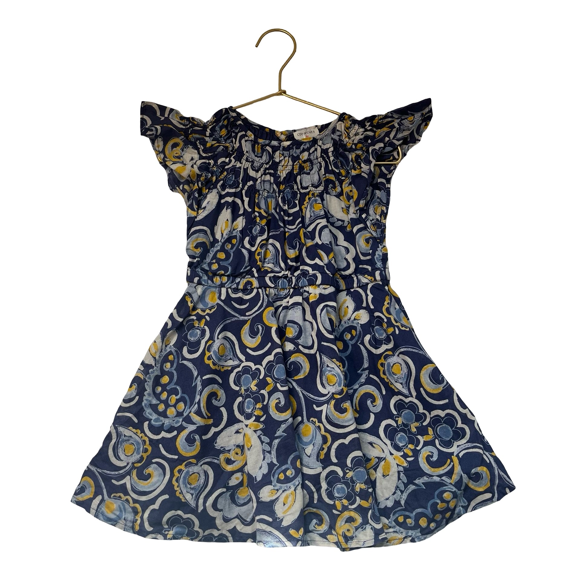 Crewcuts Blue, Ivory, Yellow Print Dress - Size 3