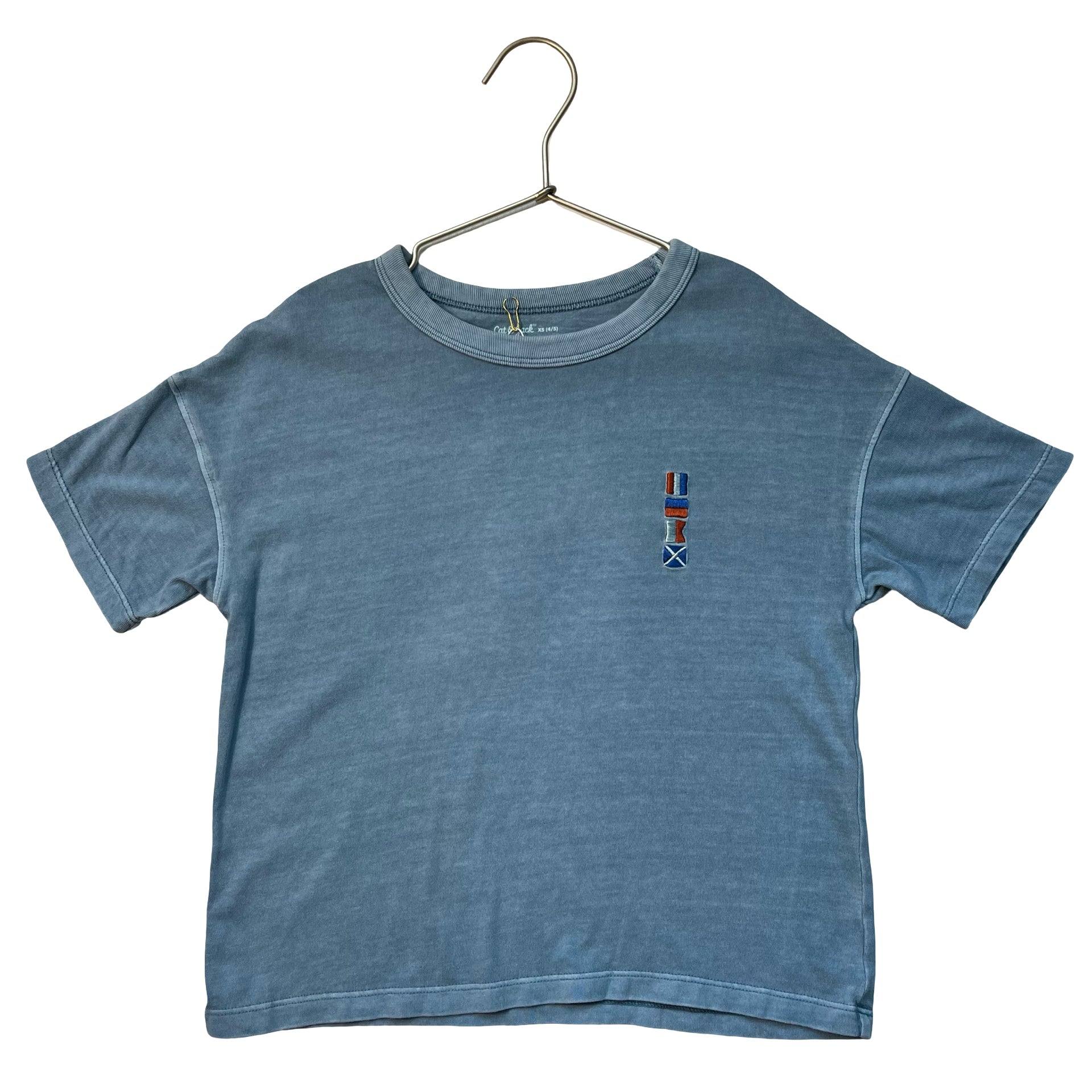 Cat & Jack Blue Vintage-Washed Sailboat Graphic T-Shirt - Size XS 4-5