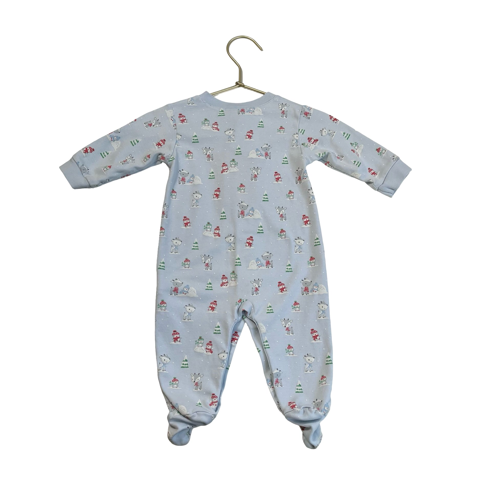 Kissy Kissy Light Blue Winter Print Footie - Size 6-9 Mo