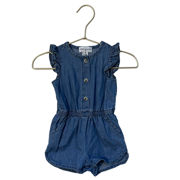 Miles Chambray Romper - Size 3 Mo