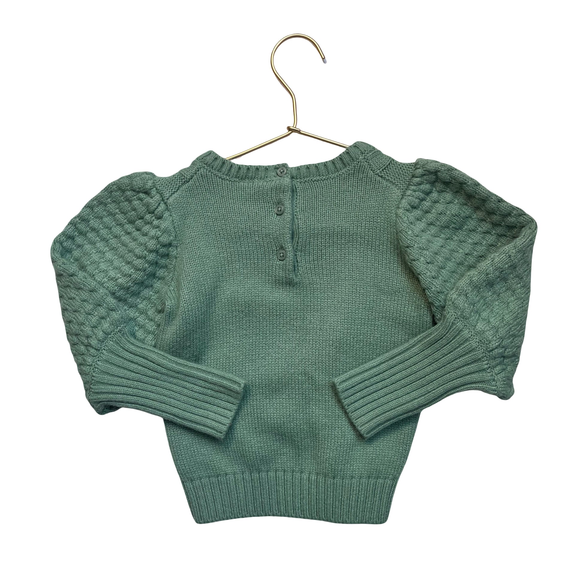 Janie and Jack Green Cable-Knit Sweater - Size 3