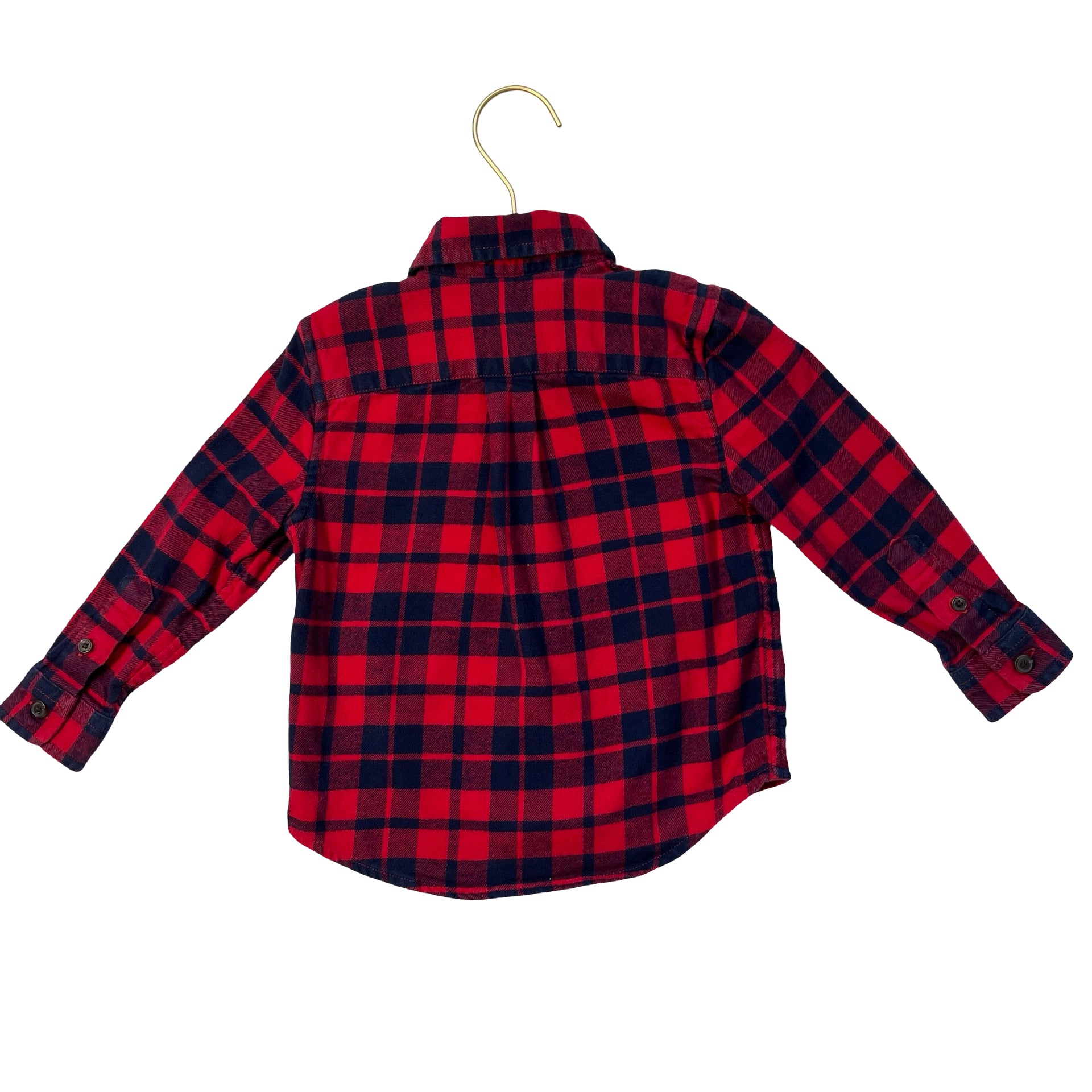 Vineyard Vines Red & Navy Plaid Flannel Button Down Shirt - Size 2T