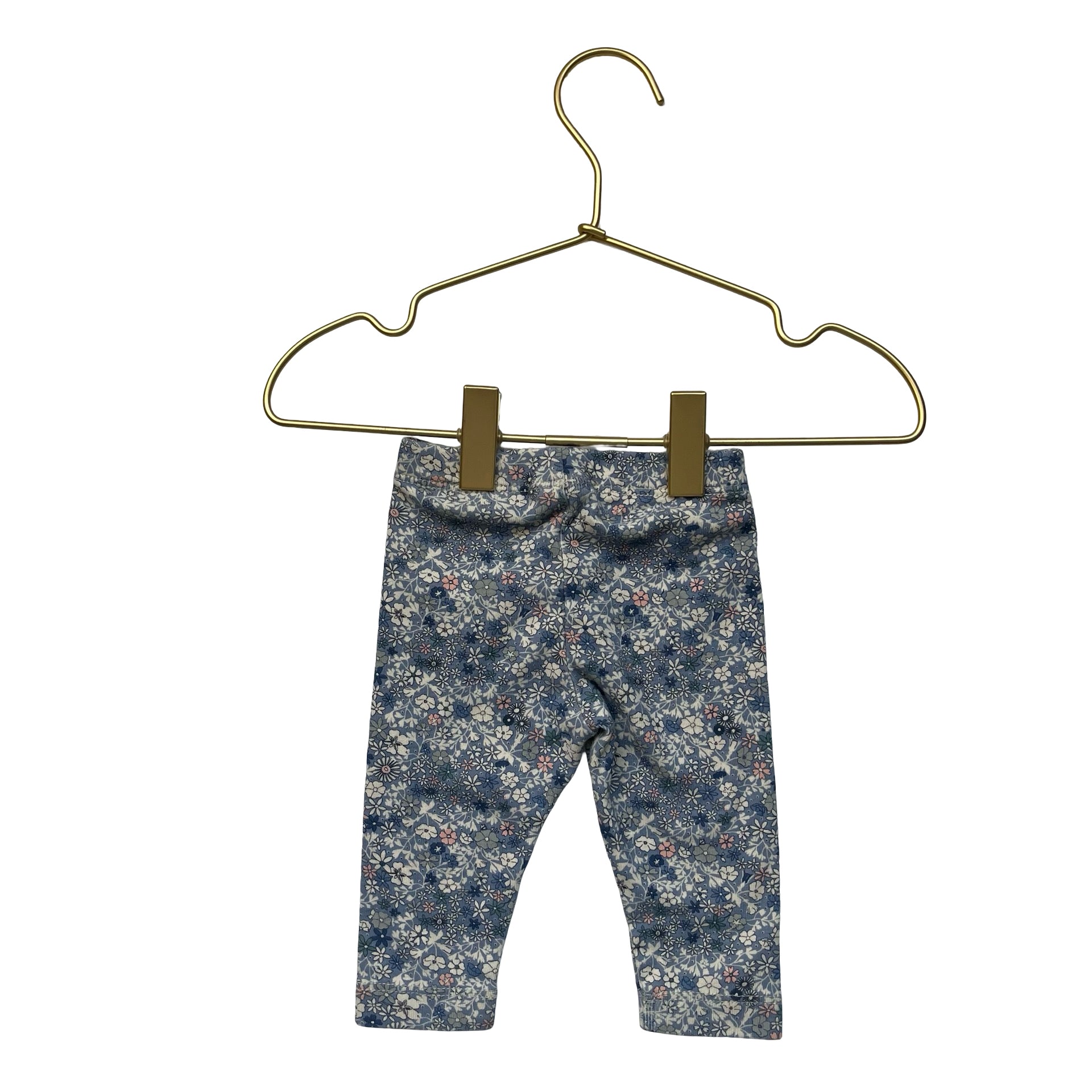 Wheat Blue Floral Leggings - Size 3 Mo