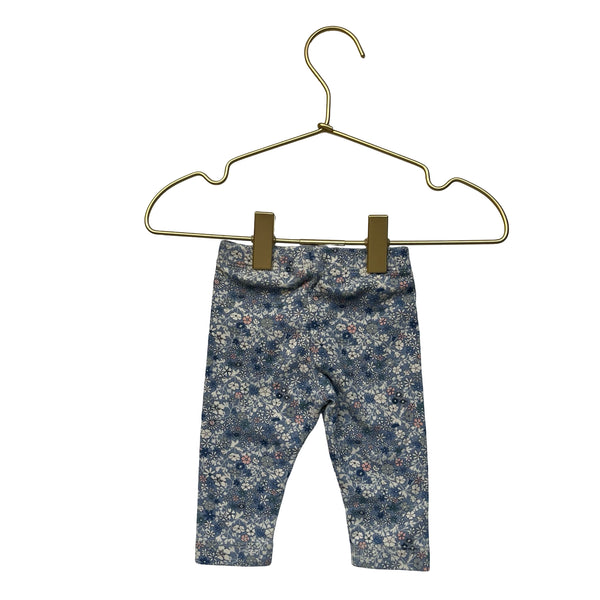Wheat Blue Floral Leggings - Size 3 Mo