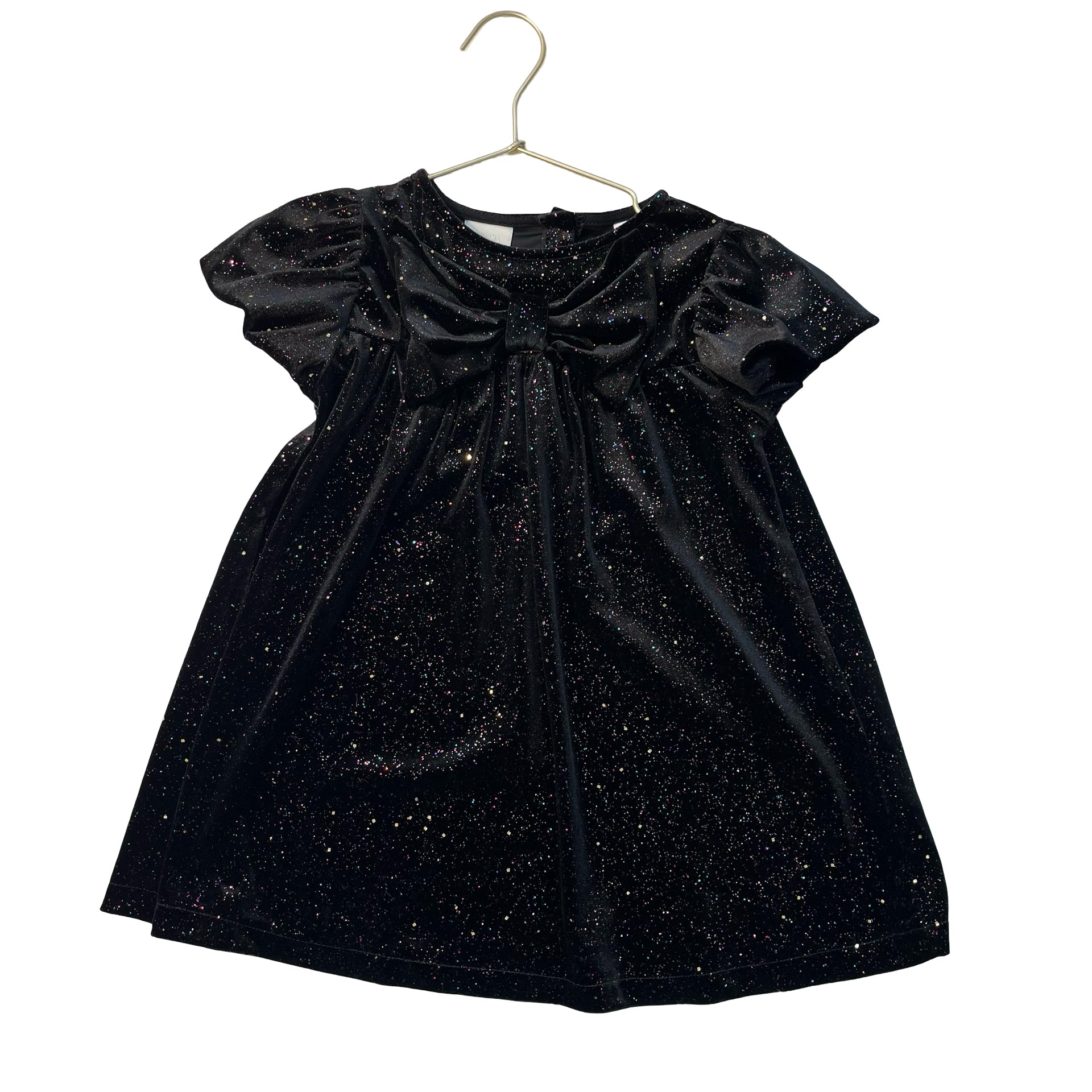 Zara Black Velour Colorful Sparkle Dress - Size 4