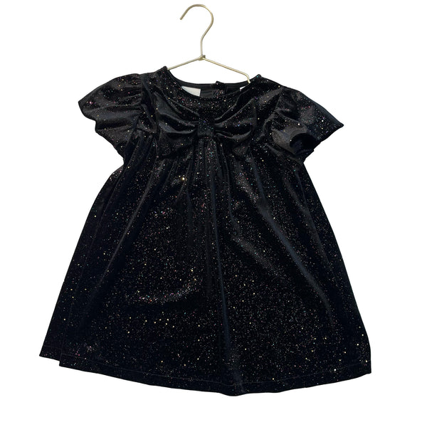 Zara Black Velour Colorful Sparkle Dress - Size 4
