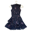 Aqua Navy Floral & Metallic Dress - Size M 9-10