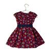Ralph Lauren Burgundy Floral & Navy Sash Short Sleeve Dress - Size 12 Months
