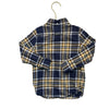 Janie and Jack Navy, Yellow, Ivory Plaid Brushed Cotton Button Down Shirt - 3