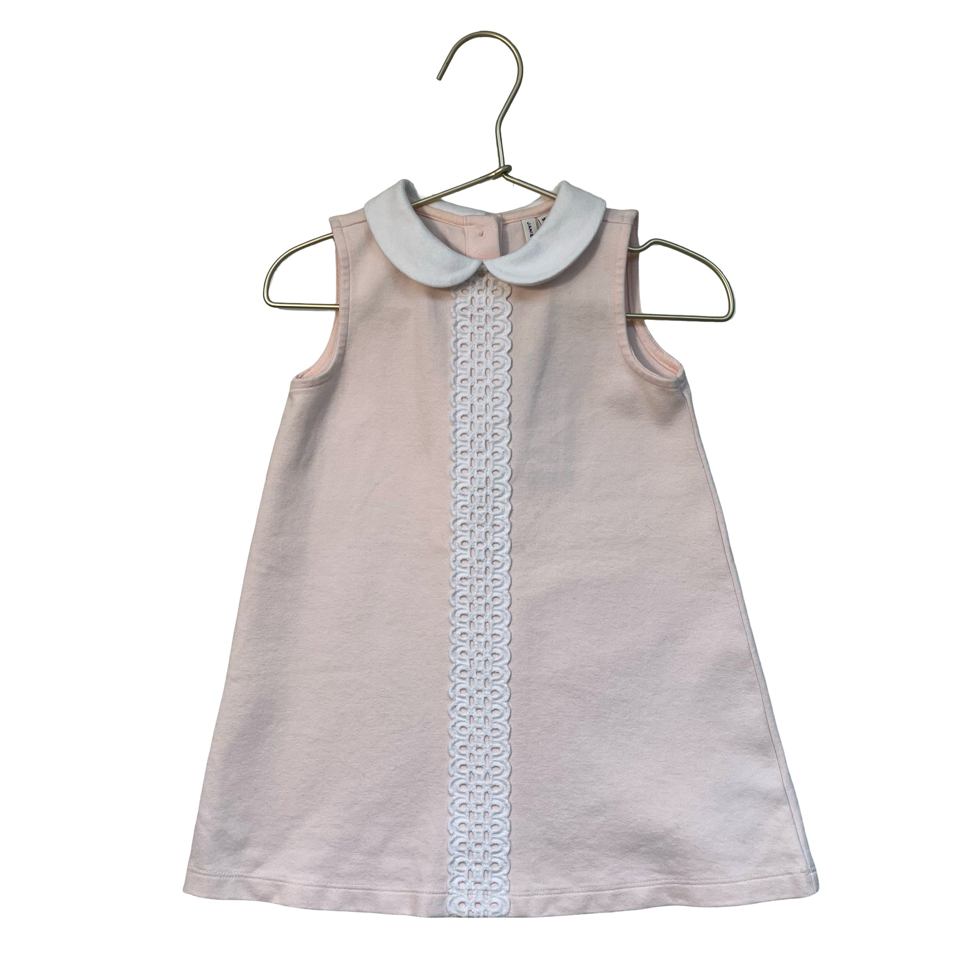 Janie and Jack Pink & White Collar Dress - Size 18-24 Mo