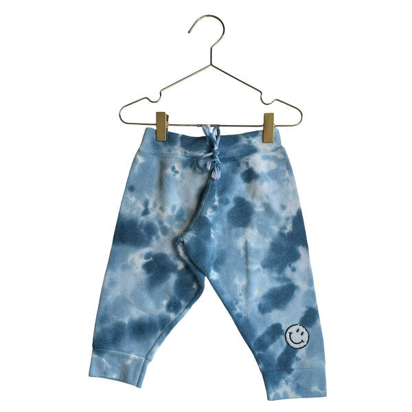 Bottlecapps Blue Tie-Dye Smiley Patch Joggers - Size 18-24 Mo
