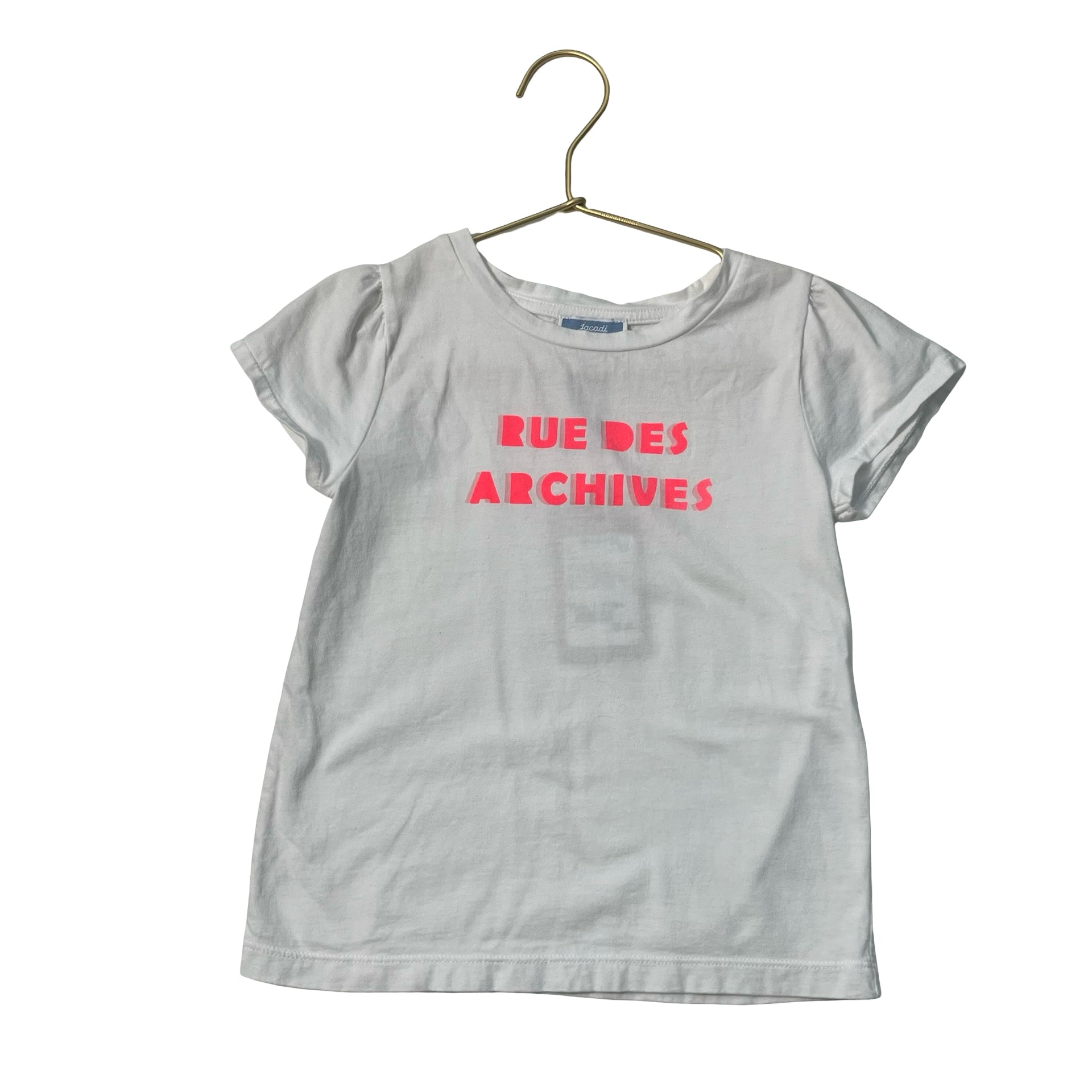Jacadi Ivory & Neon Pink 'Rue Des Archives' T-Shirt - Size 6