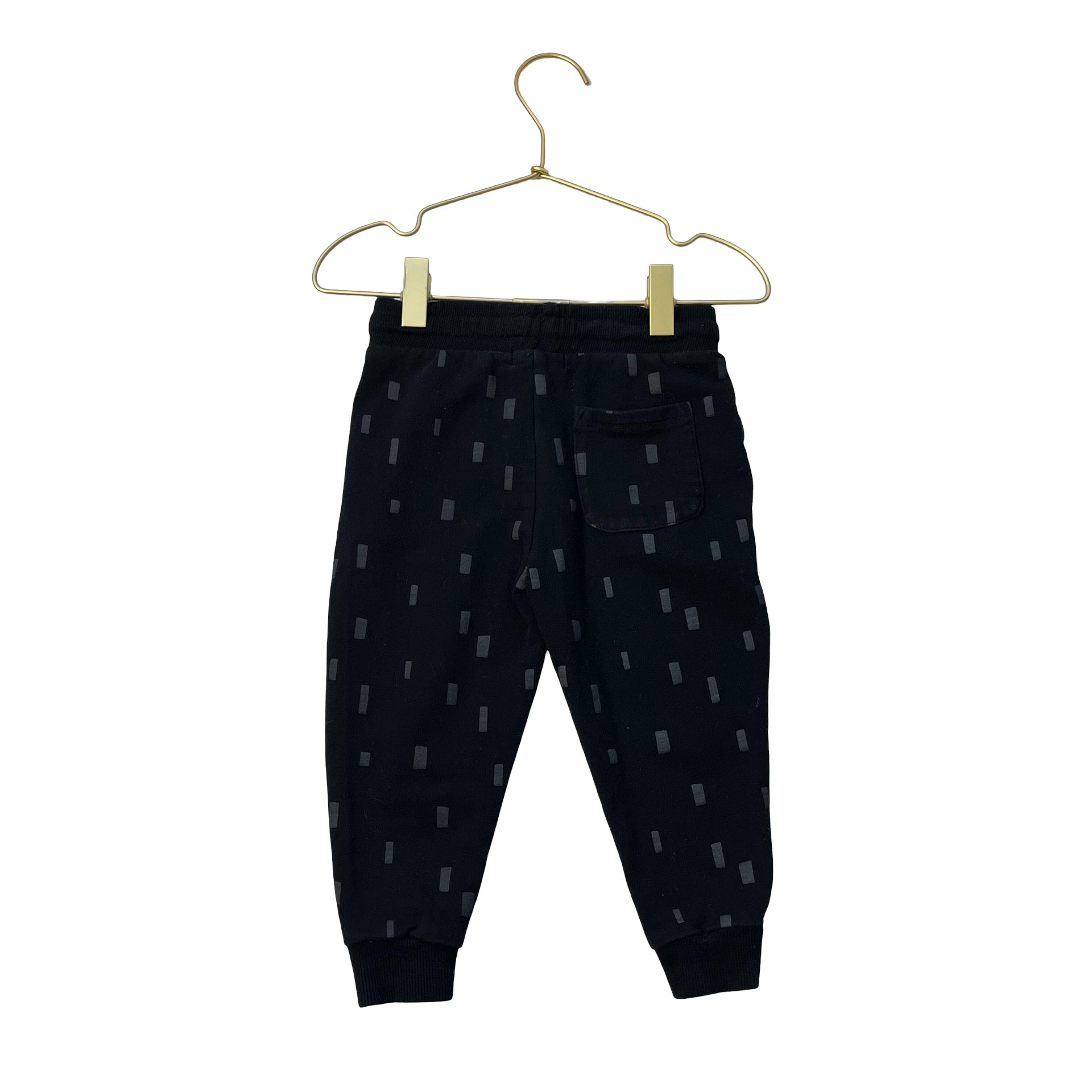 Miles The Label Black & Gray Pattern Joggers - Size 2Y