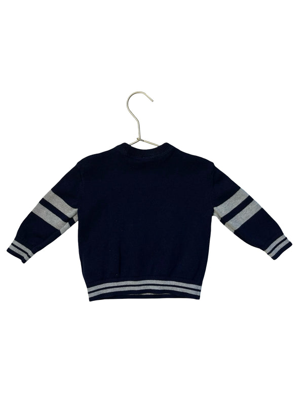 Baby Gap Navy Firetruck Cotton Sweater - Size 6-12 Mo