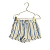 Mini Boden Ivory & Blue Striped Shorts - Size 7Y