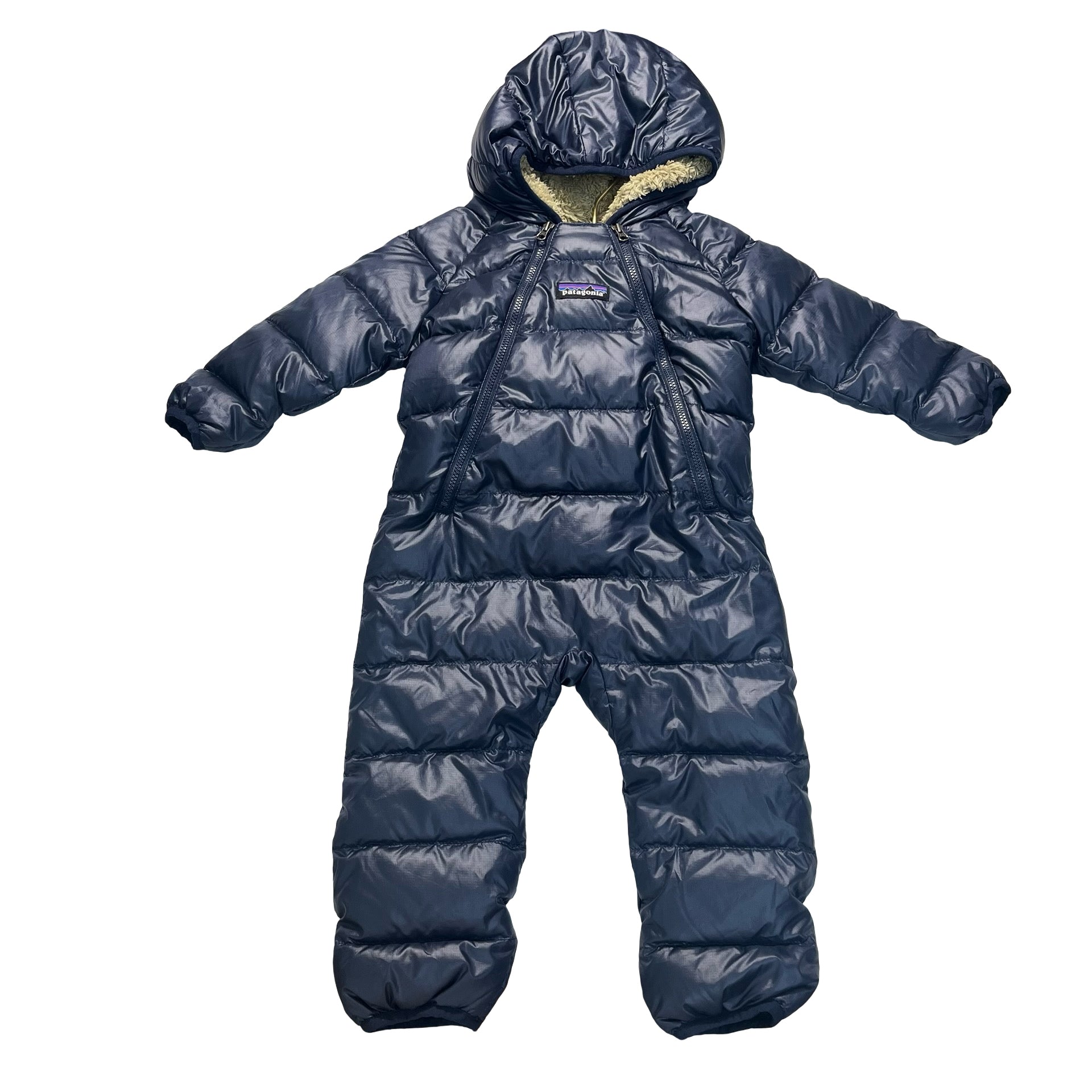 Patagonia Navy Hooded Puffer Bunting - Size 3-6 Mo