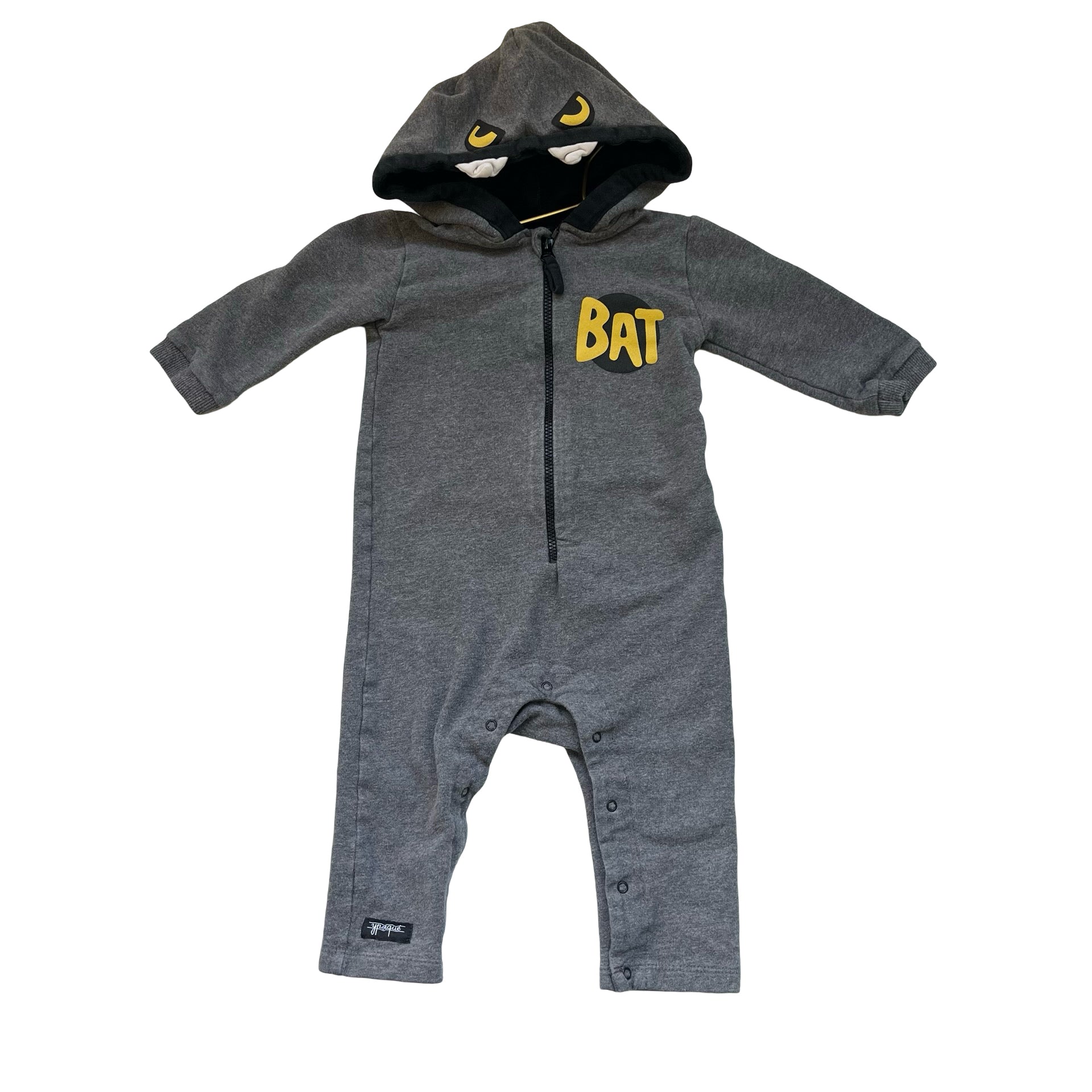 Yporque Gray Hooded 'Bat' One-Piece - Size 6 Mo