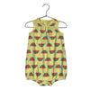 Primary Yellow Watermelon Print Romper - Size 12-18 Mo