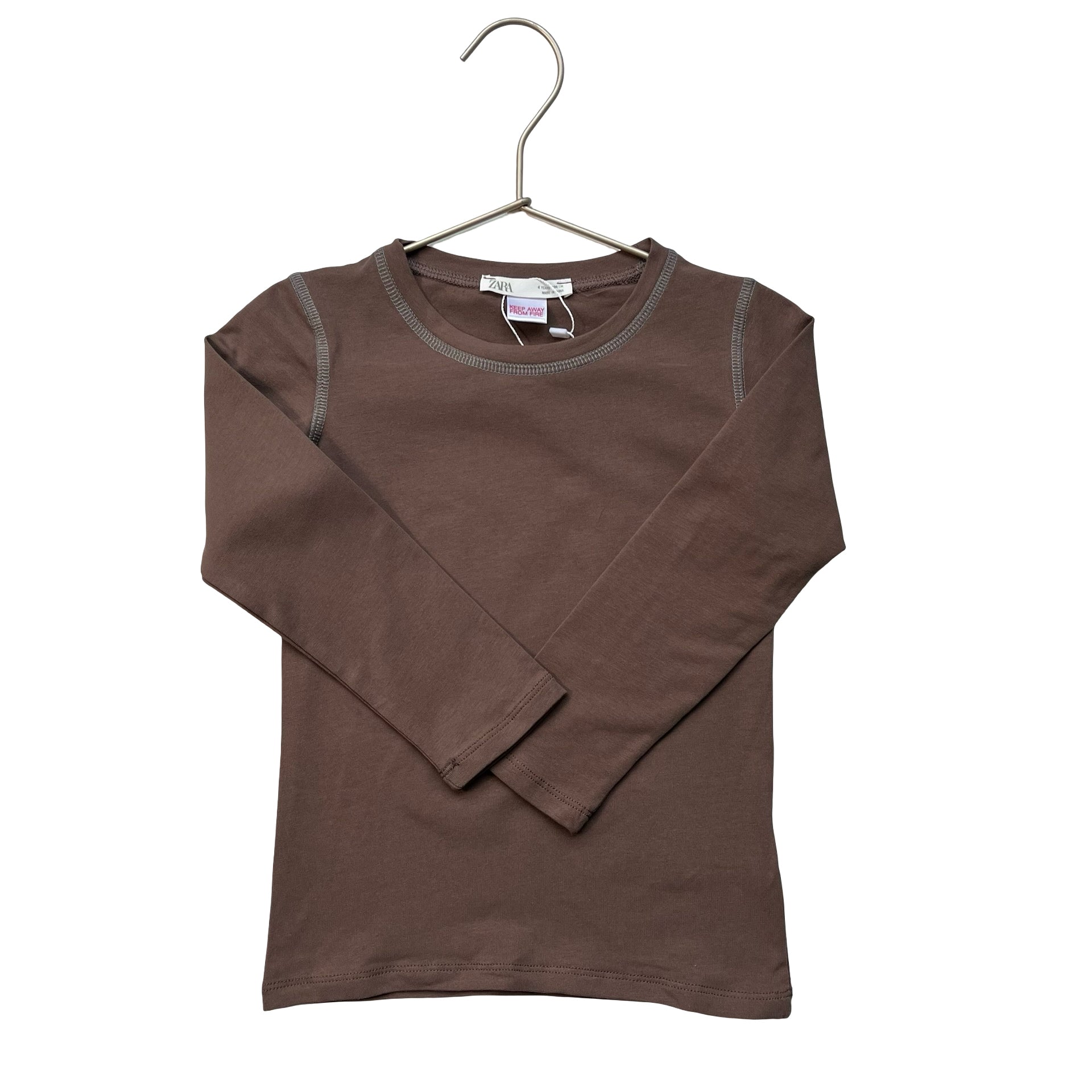 Zara Brown Fitted Layering Shirt - Size 4