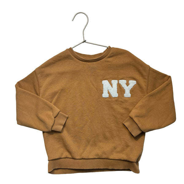 Zara Medium Brown 'NY' Sweatshirt - Size 5-6