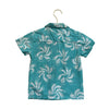 Primark Teal & Ivory Print Button Down Shirt - Size 3-4