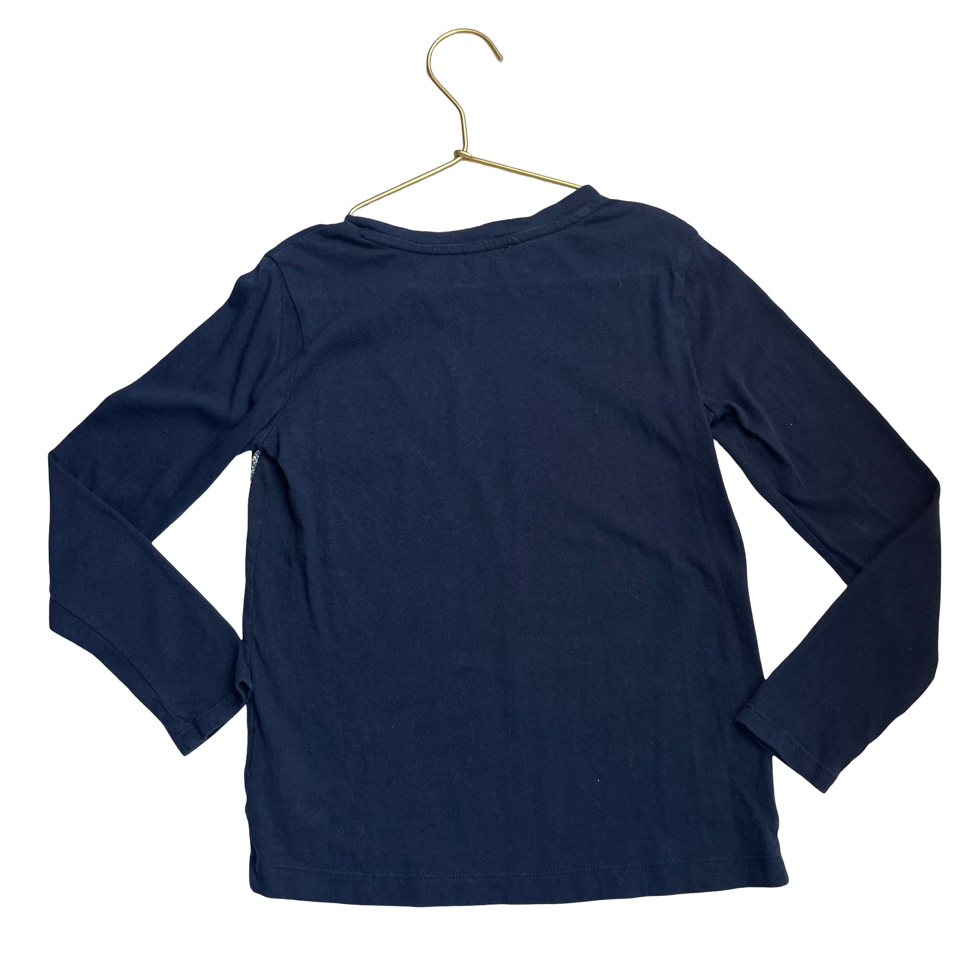 Crewcuts Navy & Silver Sequin Trim Pocket Shirt - Size S 6-7