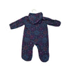 Columbia Blue Floral Pattern Fleece Bunting - Size 3-6 Mo